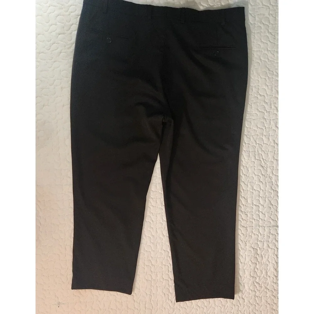 42 Brooks Brothers Black Dress Pants Madison Flat Front Wool Business Trousers